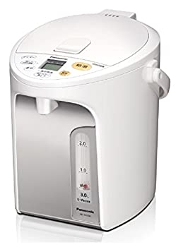【中古】(非常に良い)パナソニック 電気ポット 3.0L 真空断熱 省エネ保温 お好み温度調節 給湯量(2段階+コーヒー用) コードレス給湯 ホワイト NC-HU304-W|ドリエム店