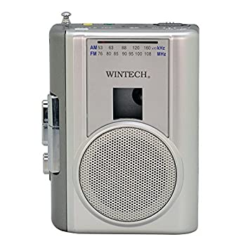 【中古】(非常に良い)WINTECH テープレコーダー 外部マイク付属/カセット再生・録音対応/AMFMラジオ機能付/FMワイドバンド対応 シルバー PCT-02RM
