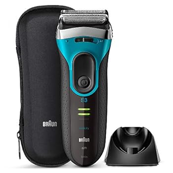 【中古】(非常に良い)ブラウン メンズ電気シェーバー シリーズ3 Proskin 3枚刃 水洗い/お風呂剃り可 ブルー 3080s-B