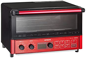 【中古】(非常に良い)日立 コンベクション オーブントースター 1300W 4枚焼き 遠赤ヒーター ノンフライ調理 HMO-F100 R レッド|ドリエム店