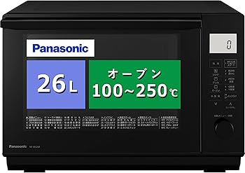【中古】(非常に良い)パナソニック オーブンレンジ 26L フラットテーブル 遠赤Wヒーター スイングサーチ赤外線センサー ブラック NE-MS268-K