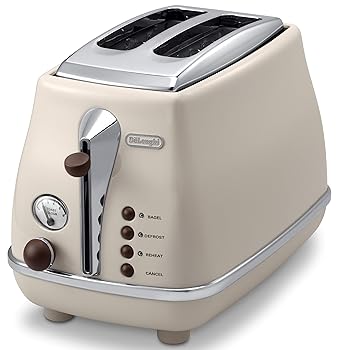 【中古】(未当て嵌める･未開封品)デロンギ ポップアップトースター アイコナ・ヴィンテージ CTOV2003J-BG 祝杯 食麺麭 片面焼き能力のある 4~10枚切り 焼き目合わせる6座標軸