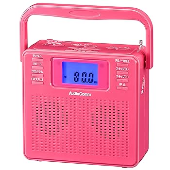 【中古】(未使用･未開封品)オーム電機 AudioComm AUX ポータブルCDプレーヤー CDラジオ ステレオ ピンク RCR-500Z-P 07-8957 OHM