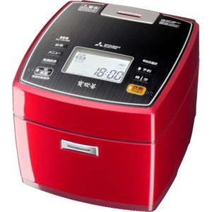 【中古】三菱電機 IHジャー炊飯器 備長炭炭炊釜 5.5合炊き ルビー赤いこと NJ-VX106-R