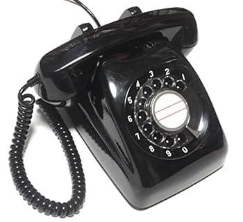 【中古】電電公社 600-A ダイヤル式電話機 （黒電話／カラー電話） (くろ)｜ドリエム店