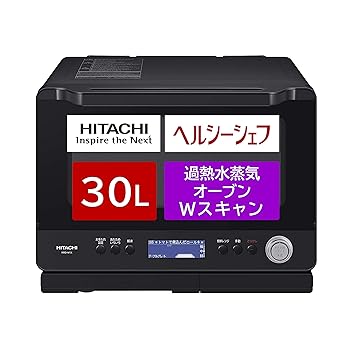 【中古】日立 ボイラー熱風式過熱水蒸気 オーブンレンジ ヘルシーシェフ 大容量30L 300℃熱風2段オーブン Wスキャン調理 クックパッド30レシピ MRO-W1X K｜ドリエム店