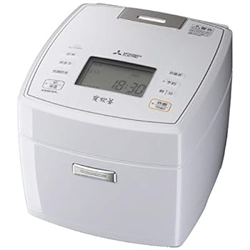 【中古】三菱電機 IHジャー炊飯器 5.5合炊き 備長炭 炭炊釜(2層厚釜) 捉え所の無い厚地の外套60 七重全面暖める 月白 NJ-VEB10-W