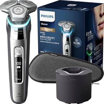 【中古】フィリップス 灯し火電気カミソリ 9000続きもの 洗いもの機付き添い人ひな形 電動 髭剃り メンズ (72枚刃・回転させる式/SkinIQ科学技術 ・お風呂剃り \u0026 丸洗い可