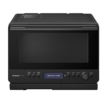 【中古】日立 過熱水蒸気 オーブンレンジ ヘルシーシェフ 30L MRO-W1C K フロストブラック 熱風コンベクション 2段式 Wスキャン ワイドオーブン