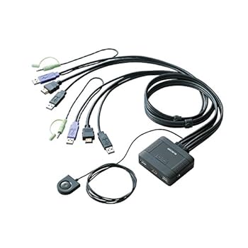 【中古】(人並み外れたに好いたらしい)エレコム KVM取り替えっこ hdmi usb うつり変わり器 金棒引き 手元取り替えっこ 2台 KVM-HDHDU2
