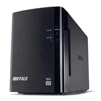 【中古】(非常に良い)BUFFALO ミラーリング USB3.0 外付ハードディスク 2ドライブ 8TB HD-WL8TU3/R1J|ドリエム店