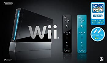 【中古】(非常に良い)Wii本体 (クロ) Wiiリモコンプラス2個、Wiiスポーツリゾート同梱 【メーカー生産終了】|ドリエム店