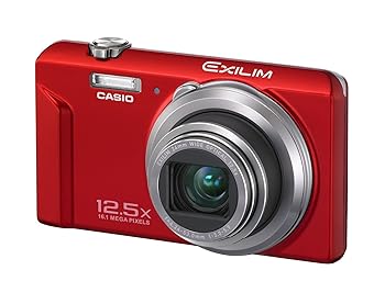 【中古】CASIO デジタル写真機 EXILIM 1610万絵素 12.5倍 赤いこと EX-ZS160RD