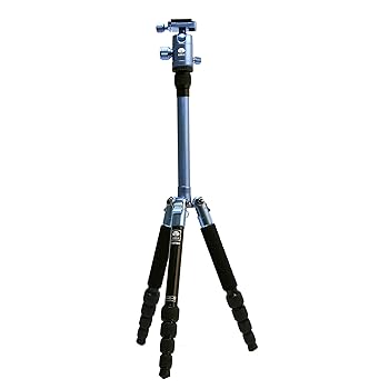 【中古】シルイ SIRUI 三脚 雲台セット 小型アルミ三脚 5段 自由雲台 T-005BX+C-10S ブルー SET【国内正規品】|ドリエム店