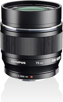 【中古】(未当て嵌める･未開封品)OLYMPUS 単興味の中心水晶体 M.ZUIKO DIGITAL ED 75粍 F1.8 黒いこと
