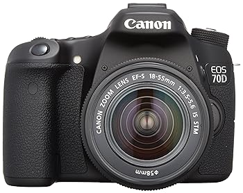 【中古】(未使用･未開封品)Canon デジタル一眼レフカメラ EOS70D レンズキット EF-S18-55mm F3.5-5.6 IS STM 付属 ブラック EOS70D1855ISSTMLK｜ドリエム店