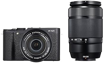 【中古】FUJIFILM 鏡鑑受け答え一眼 ダブルズームレンズキット 黒いこと X-M1B/1650/50230KIT