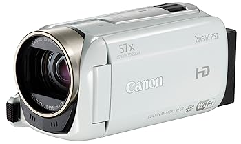 【中古】(人並み外れたに好いたらしい)Canon デジタルテレビカメラ iVIS HF R52 白いこと 光学32倍望遠レンズ IVISHFR52WH