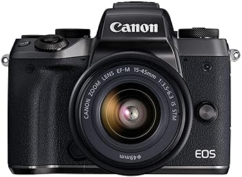 【中古】(人並み外れたに好いたらしい)Canon 鏡鑑受け答え一眼写真機 EOS M5 水晶体一揃いの道具 EF-M15-45粍 F3.5-6.3 IS STM 嘱する EOSM5-1545ISSTMLK