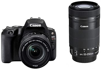 【中古】(未使用・未開封品)Canon デジタル一眼レフカメラ EOS Kiss X9 ブラック ダブルズームキット EF-S18-55mm/EF-S55-250mm付属 EOSKISSX9BK-WKIT|ドリエム店