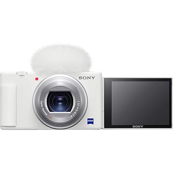 【中古】SONY コンパクトデジタルカメラ VLOGCAM Vlog用カメラ ZV-1 ボディ ウィンドスクリーン付属 24-70mm F1.8-2.8 ズームレンズ ホワイト ZV-1 W|ドリエム店