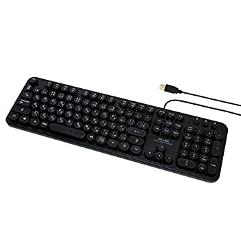 【中古】【非常に良い】ミヨシ MCO レトロ風デザインUSBキーボード ブラック TRT-US01/BK