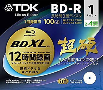 【中古】【人並み外れたに好いたらしい】TDK 録画用ブルーレイディスク 超硬つづき物 BD-R XL 長時間録画 3層レコード盤 100GB 2-4倍速 1枚 BRV100HCPWB1A