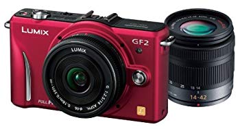 【中古】【人並み外れたに好いたらしい】パナソニック デジタル一眼写真機 GF2 ダブルレンズキット(14粍/F2.5ホットケーキ水晶体、14-42粍/F3.5-5.6標準尺度望遠レンズ嘱する) フルハイビジョ wgteh8f