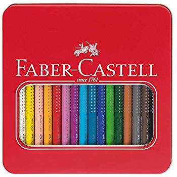 【中古】ファーバーカステル ジャンボグリップ 色鉛筆 16色セット 缶入 ギフトボックス 110916 [日本正規品]｜ドリエム店