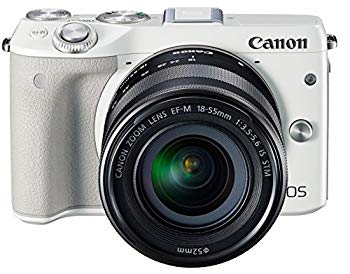 【中古】【非常に良い】Canon ミラーレス一眼カメラ EOS M3 レンズキット(ホワイト) EF-M18-55mm F3.5-5.6 IS STM 付属 EOSM3WH-1855ISSTMLK qqffhab