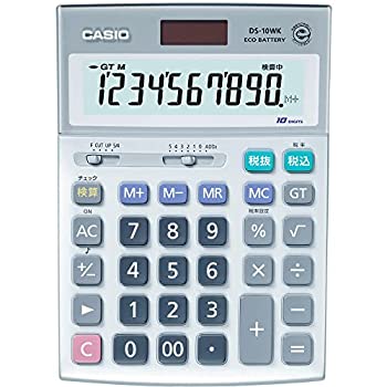【中古】カシオ 本格実務電卓 10桁 検算機能 グリーン購入法適合 デスクタイプ DS-10WK｜ドリエム店