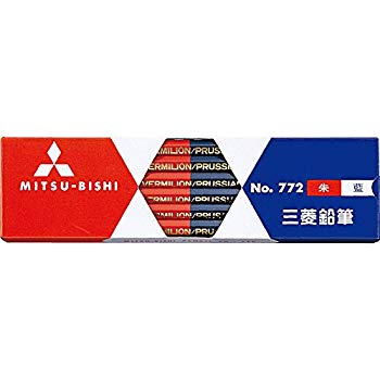 【中古】【非常に良い】三菱鉛筆 色鉛筆 No.772 朱藍5:5 六角軸 1ダース K772 6g7v4d0