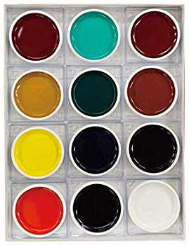 【中古】吉祥 日本画用絵の具 鉄鉢 12色仕掛ける 2mvetro