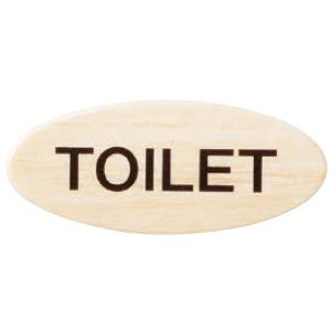 【中古】【非常に良い】シロクマ チークサイン TOILET NP-35-3 楕円90×38mm×2.5t 白 qqffhab