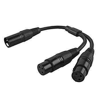 【中古】XLRケーブル，CableCreation XLR (オス) to 2-XLR(メス) Yスプリッタケーブル マイクロフォン バランスXLR 3ピン - 2 x(メス) ブラック 0.3m 2zzhgl6