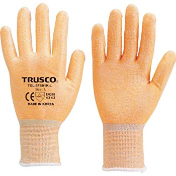 【中古】【非常に良い】TRUSCO(トラスコ) 耐切創手袋 レベル3 蛍光オレンジ S TGL5F881KS z2zed1b