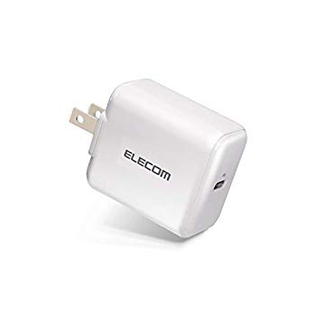 【中古】エレコム USB 充電器 ACアダプター コンセント [ スマホ/タブレット 対応 ] usb type c ×1ポート PD対応 18W 折畳式プラグ PSE適合 ホワイトフ mxn26g8