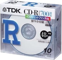 【中古】TDK CD-Rデータ用700MB 48倍速ホワイトプリンタブル 5mm厚ケース入り10枚パック [CD-R80TWX10S] o7r6kf1 4,868円