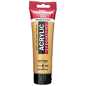 【中古】ターレンス アクリル絵具 アムステルダムアクリリックカラー ディープゴールド T1709-803 120ｍｌ 2mvetro