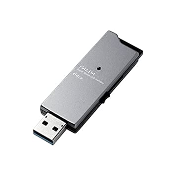 【中古】エレコム USB記憶装置USB3.0相応う 横すべり式 高速道路移らす 軽銀原料品 64GB 黒いこと MF-DAU3064GBK