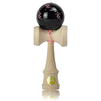 【中古】日本けん玉同盟お墨付き品 けん玉 「天の原 和つづき物 桜 （黒）」 No-0004 i8my1cf