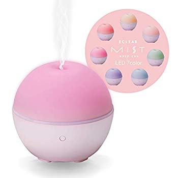 【中古】エレコム エクリアミスト 超音波式 加湿器 抗菌 アロマディフューザー USB電源 LED アロマランプ 七色グラデーション 卓上 約80ml ピンク HCE-HU mxn26g8