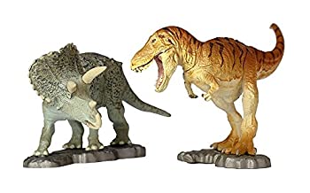 【中古】miniQ ミニチュア キューブ 白亜紀の対決! ティラノサウルス VS トリケラトプス 約95mm PVC製 塗装済み完成品フィギュア 002