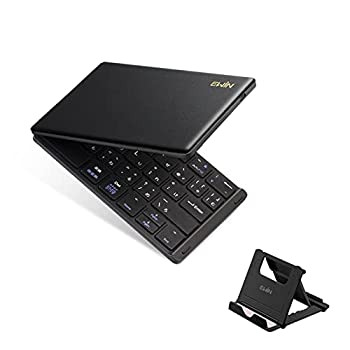 【中古】【人並み外れたに好いたらしい】Ewin 新型 Bluetooth鍵盤 折りたたみ式 157g 超軽さ 薄型 なめし革取りまかなう 金入れ型 無線電話鍵盤 USB 薄型 IOS/Android/Windows に対