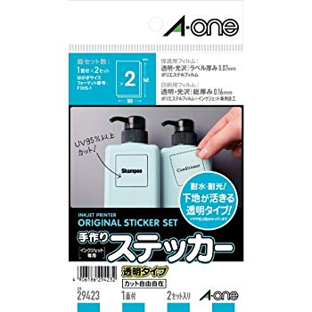 【中古】【非常に良い】エーワン 手作りステッカー 透明 2セット 29423 khxv5rg