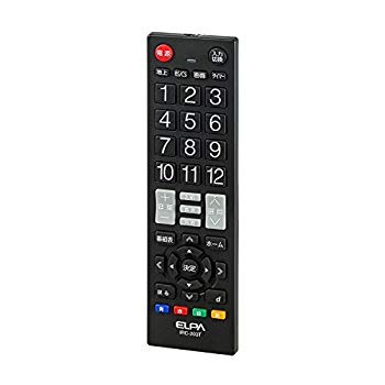 【中古】ELPA エルパ テレビリモコン ブラック 国内主要メーカーに対応 押しやすいボタンと見やすいボタン IRC-203T(BK) w17b8b5