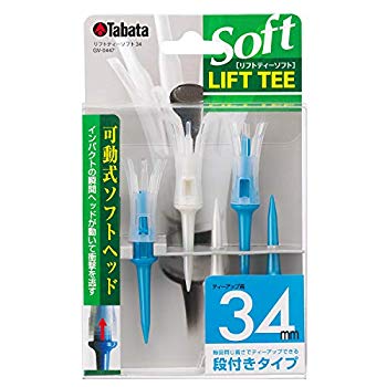 【中古】【非常に良い】Tabata(タバタ) ゴルフ ティー 段 プラスチックティー 34mm 段付き リフトティーソフト レギュラー 5本入 パールブルー GV0447 PBL GV-0447 bme6fzu