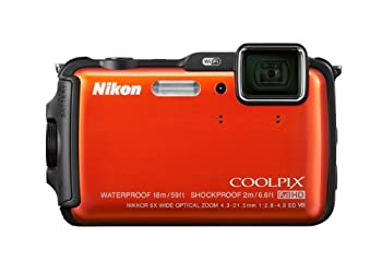 【中古】Nikon デジタル写真機 AW120 雨合羽 1600万絵素 太陽の光オレンジ色 AW120OR