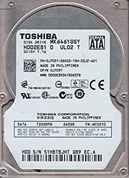 【中古】【人並み外れたに好いたらしい】mk6461gsy、mc001d、hdd2e81?D ul02?T、Toshiba 640?GB SATA 2.5捉え所の無い運転