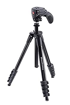 【中古】【非常に良い】Manfrotto 三脚 COMPACT Action フォト・ムービーキット アルミ 5段 ブラック MKCOMPACTACN-BK｜ドリエム店 17,485円